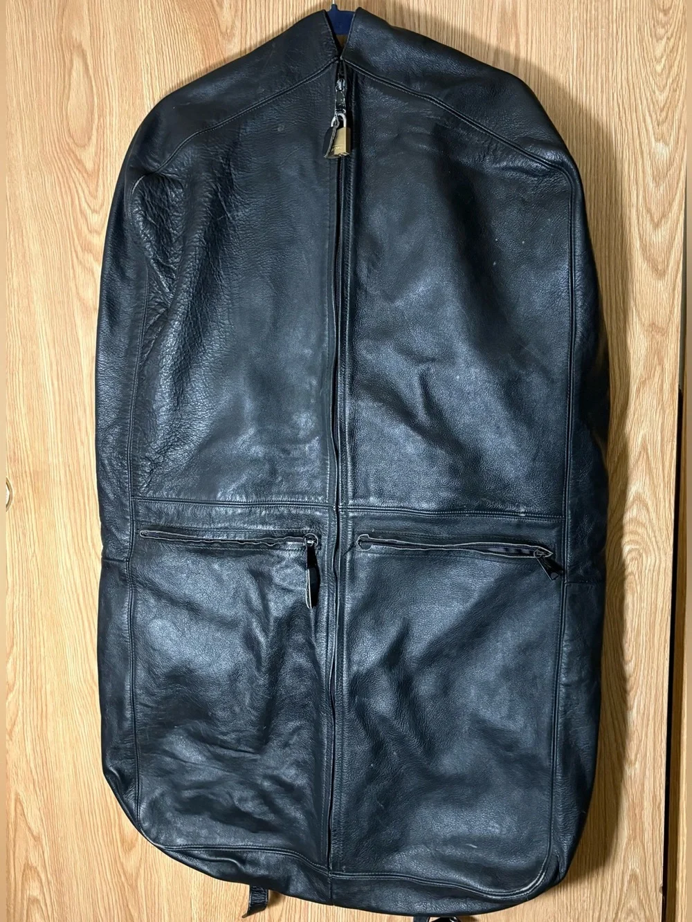 Hand Crafted Black Leather Garment Bag